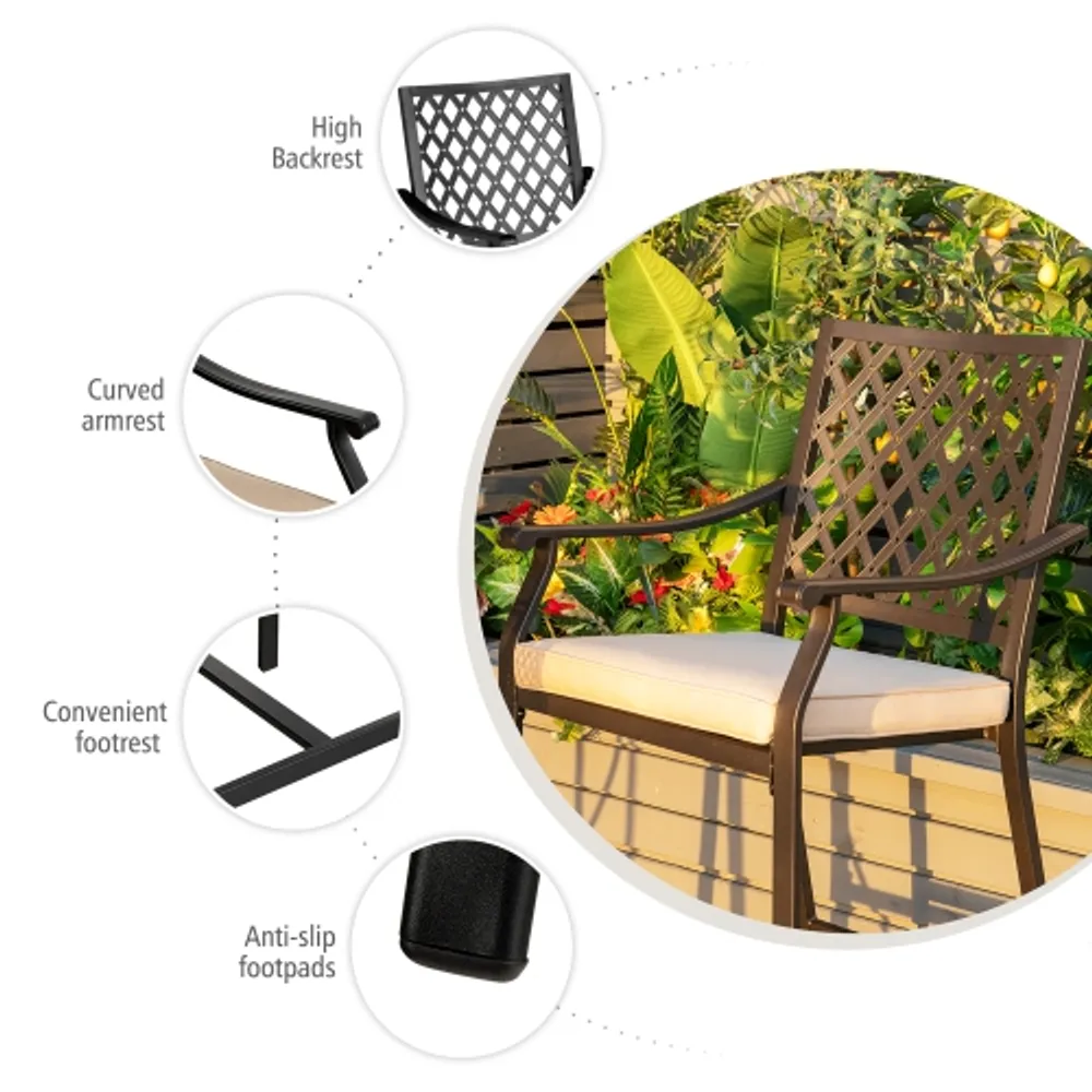 Costway 2pcs rattan bar stool dining high counter hotsell portable chair patio furniture