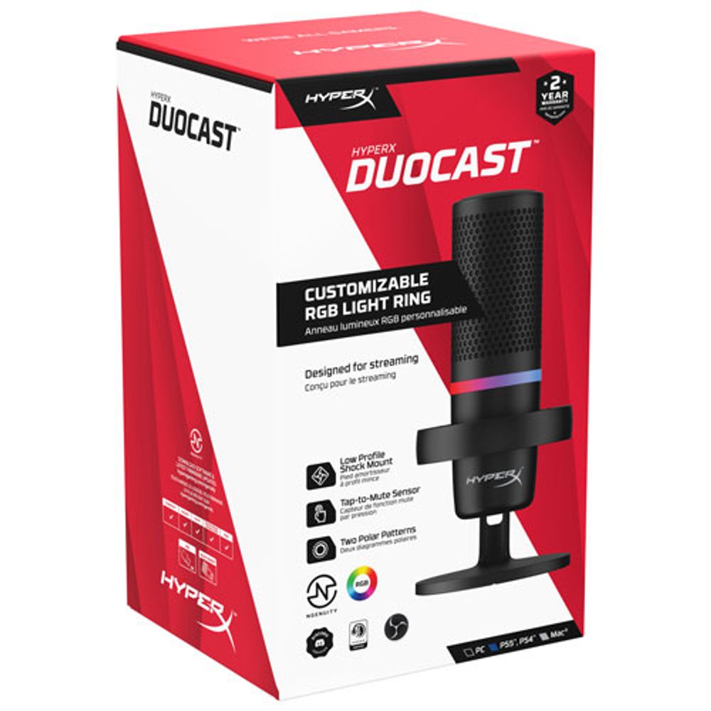 HyperX DuoCast USB Microphone Black Only at Best Buy