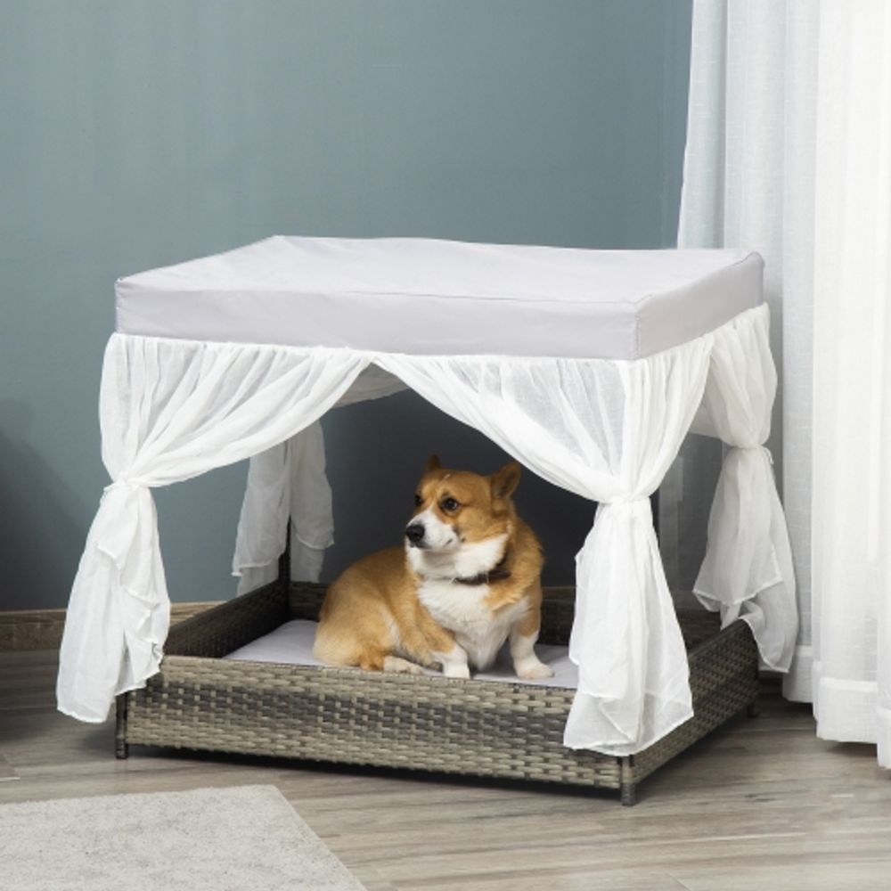 Outdoor wicker dog bed with canopy online
