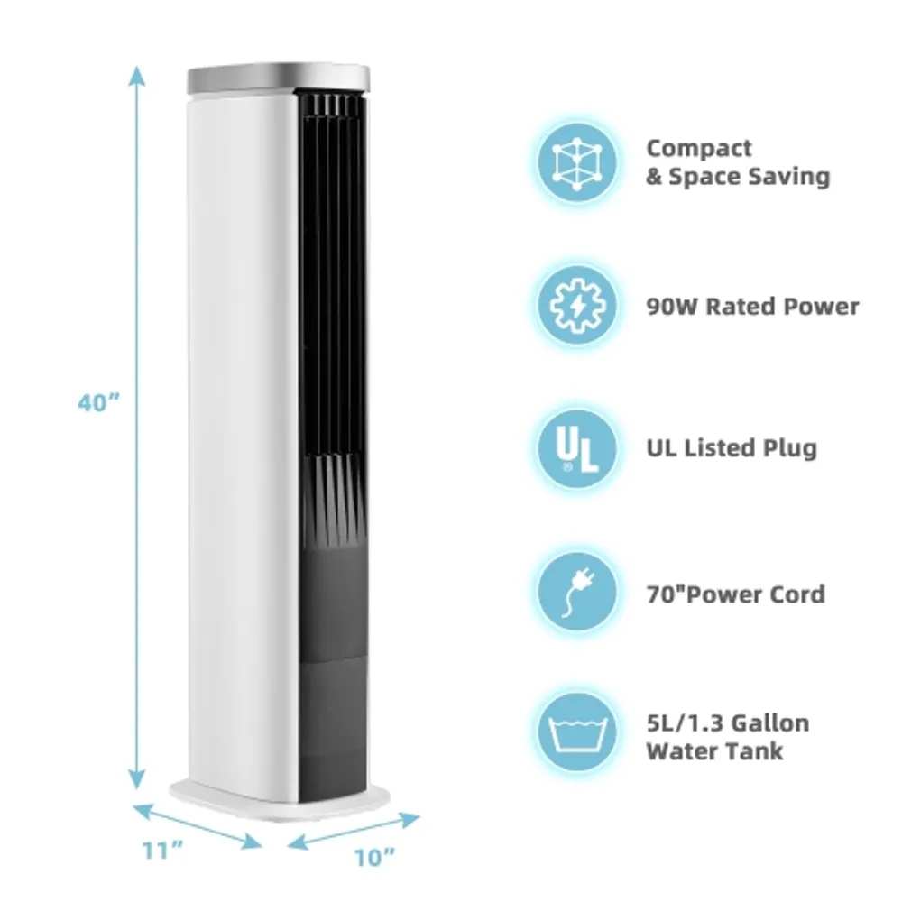 Tower fan cooler discount with water