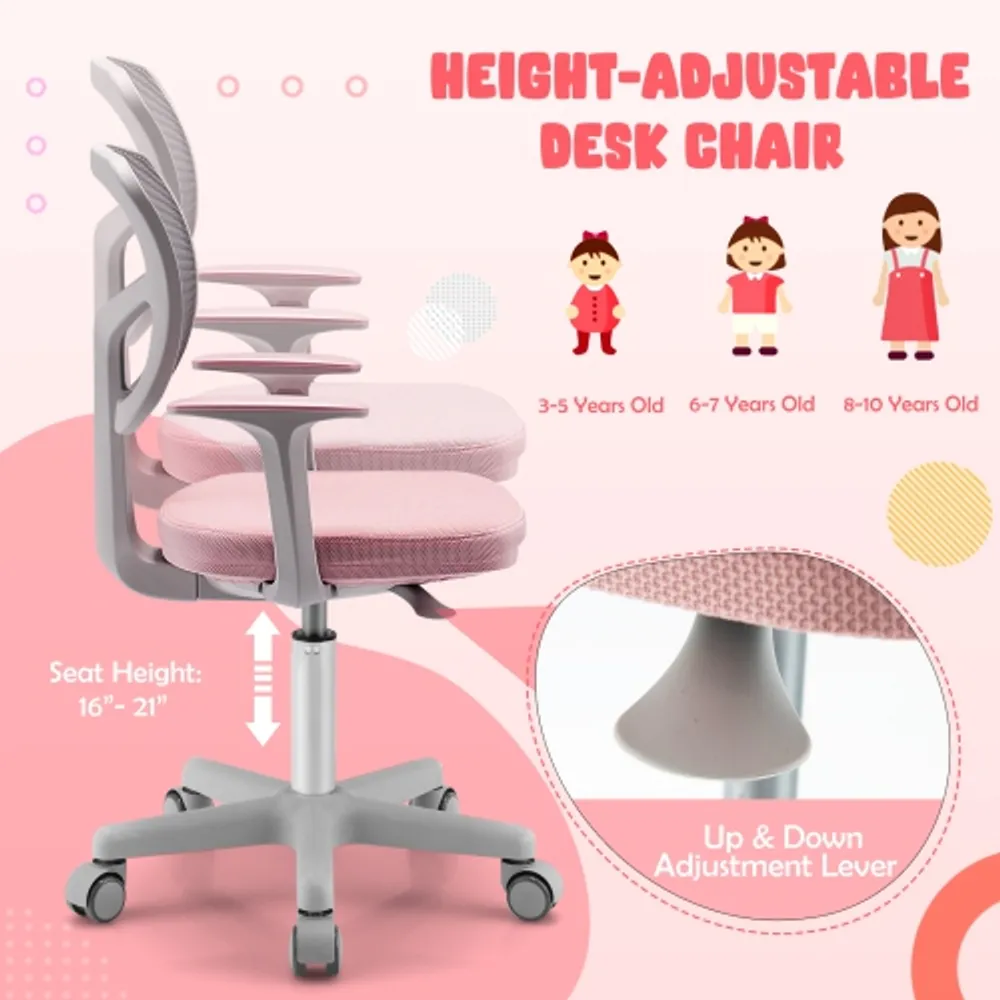 Kids desk clearance chair pink