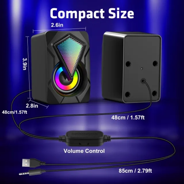 HLD Computer Speakers, 2.0 USB Powered Gaming Speakers with