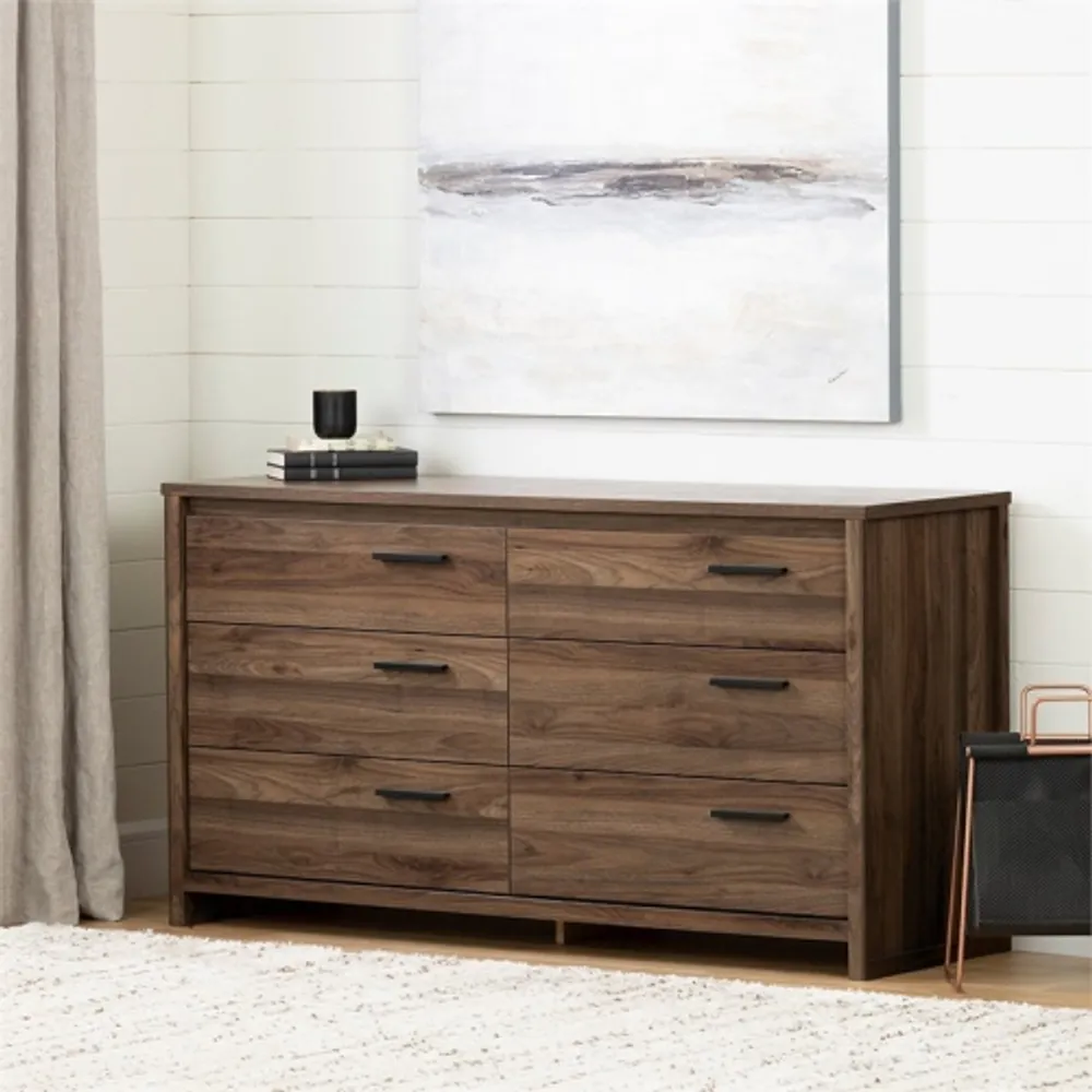 Pemberly row 6 drawer double sale dresser in white high gloss