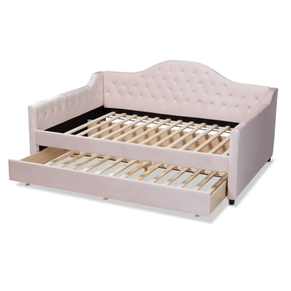 Baxton studio perry velvet clearance upholstered and tufted daybed