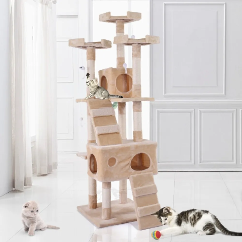 PawHut Cat Tree Climbing Activity Center With Scratching Post
