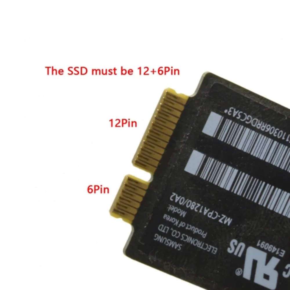 AxGear 12 6 Pin SSD to SATA Converter Adapter Card For Macbook Air