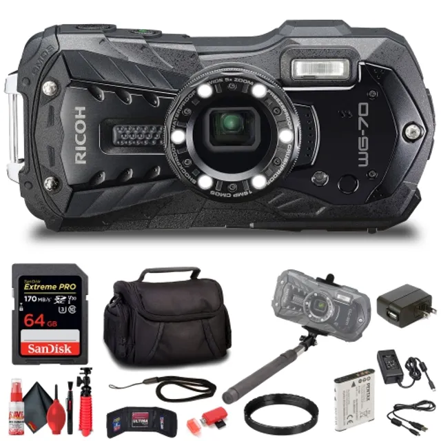 Ricoh WG-70 Digital Camera with Deluxe Accessory Kit | Galeries de