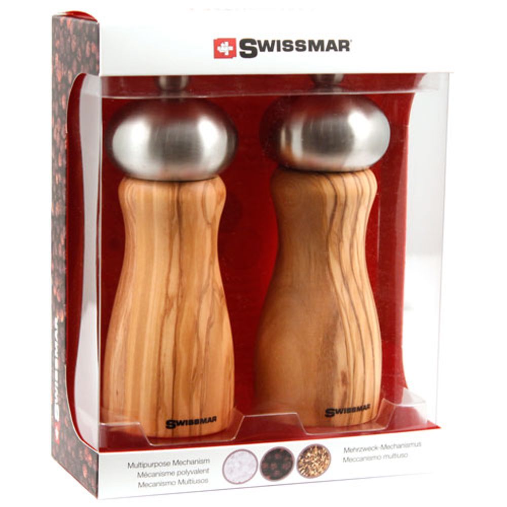 Swissmar Belle Salt & Pepper Mill Set Olive Wood/Stainless Steel