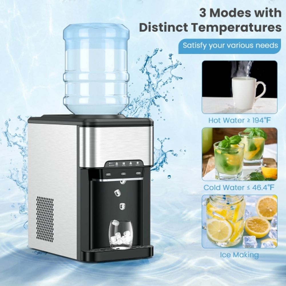 Costway 3 in 1 Water Cooler Dispenser with Built in Ice Maker w 3