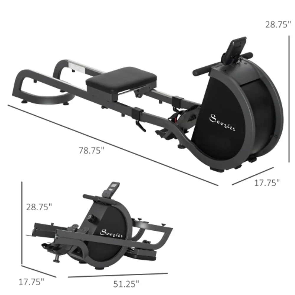 Gymax folding magnetic rowing machine rower exercise cardio adjustable resistance discount