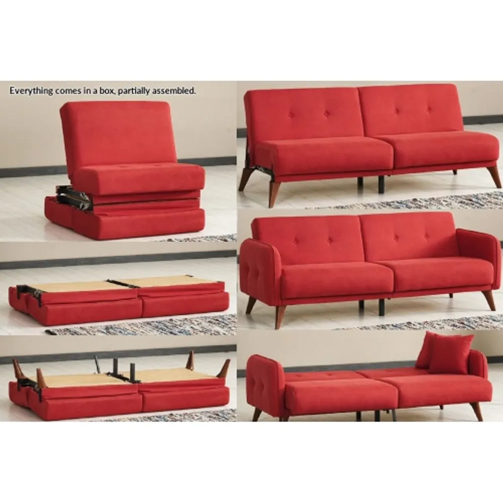 ViscoLogic Sofa2Go Scandinavian Style Velvet Upholstered