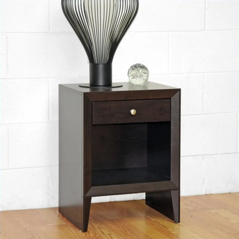 BAXTON STUDIO Leelanau Accent Table and Nightstand in Dark Brown