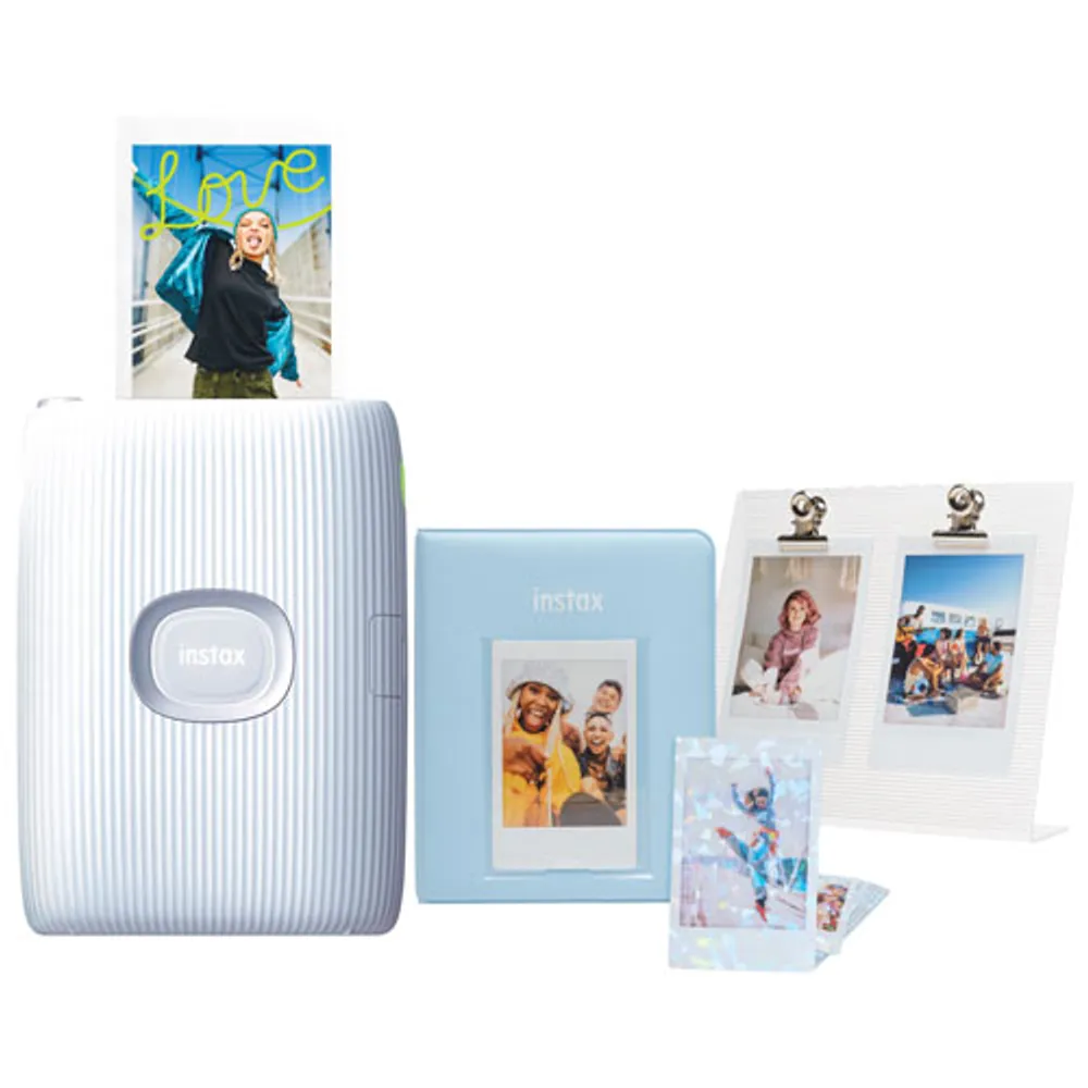 Fujifilm Instax Mini Link 2 Smartphone Printer Bundle - Clay White