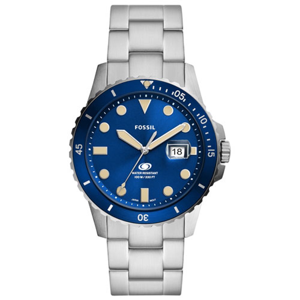 Fossil blue mens sale watch 100 meters