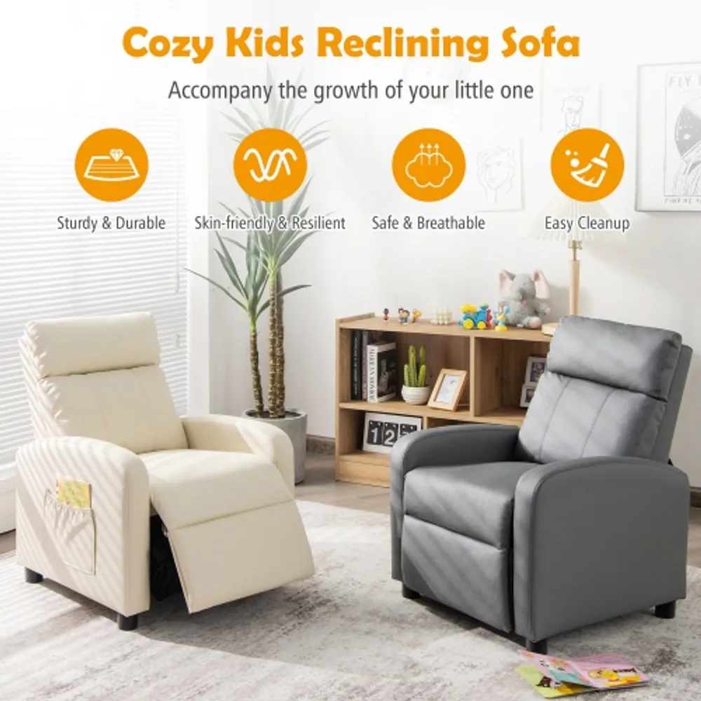 Kids leather hot sale sofa chair