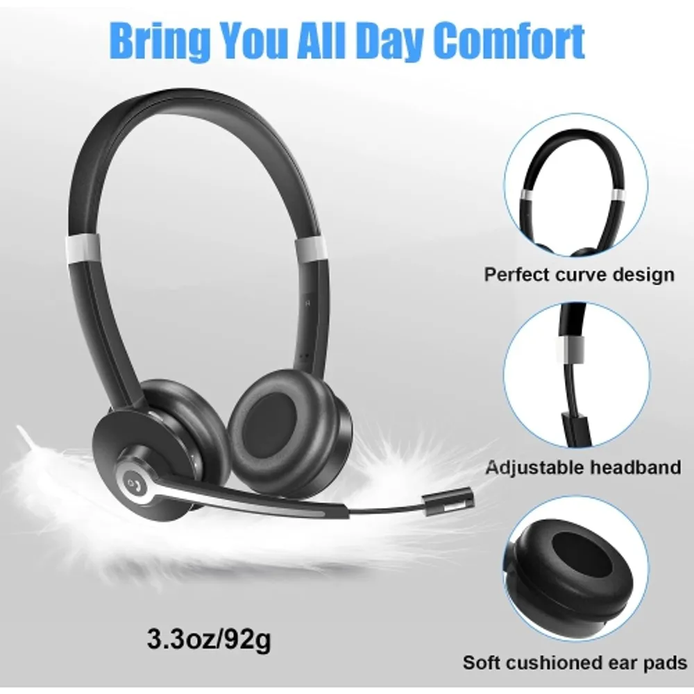 Bluetooth headphones 2025 with mic mute