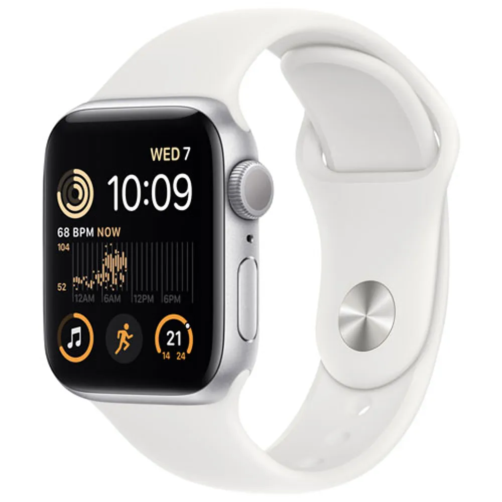 Apple Watch SE (GPS) 40mm Silver Aluminum Case with White Sport