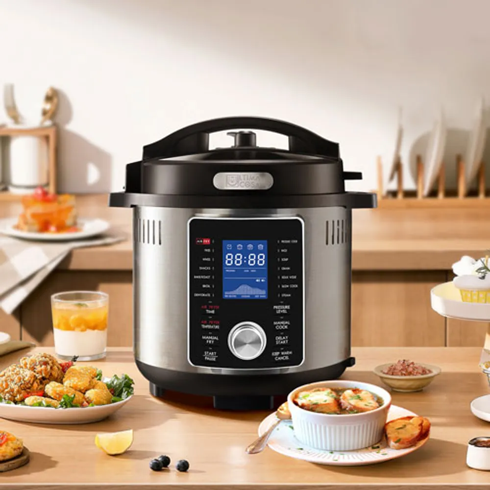 Ultima Cosa Pressure Cooker Air Fryer Black Stainless Steel