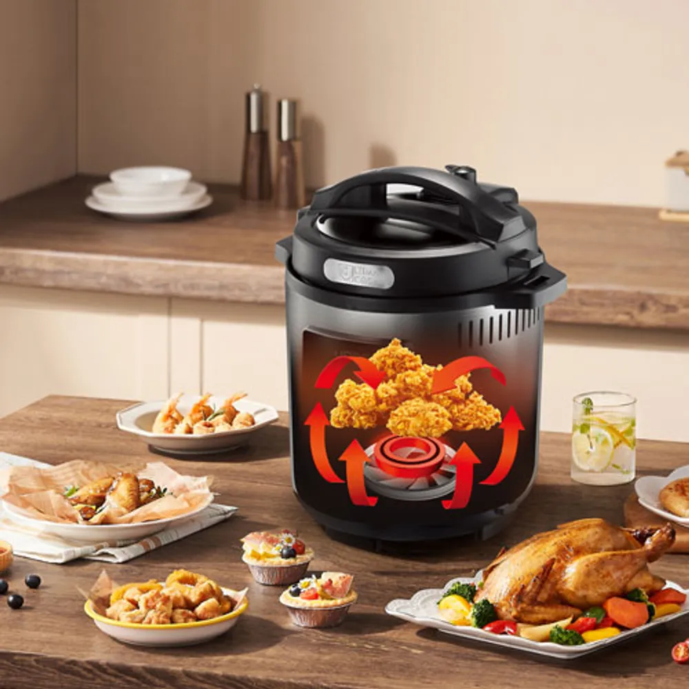 Ultima Cosa Pressure Cooker Air Fryer Black Stainless Steel