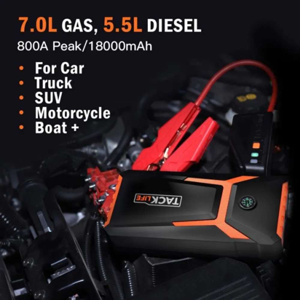 Tacklife t8 800a peak 18000mah lithium car jump starter sale