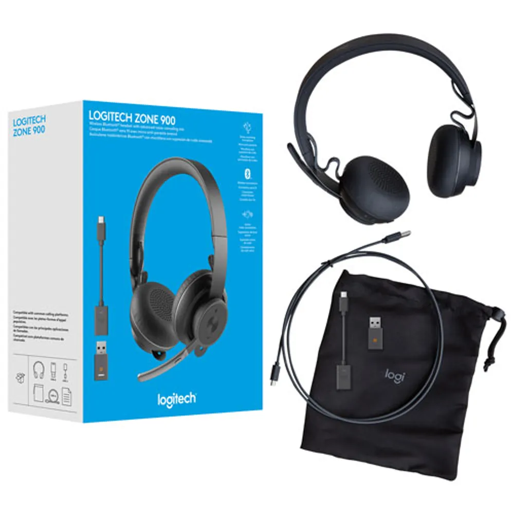 Logitech Zone 900 Wireless Noise Cancelling On Ear Headset Graphite