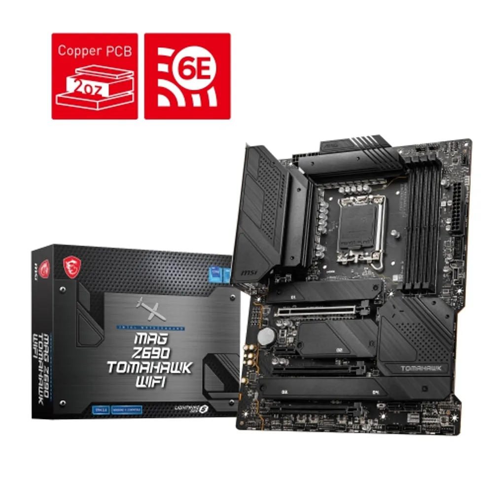 MSI MAG Z690 Tomahawk WiFi DDR4 Gaming Motherboard (ATX, 12th Gen