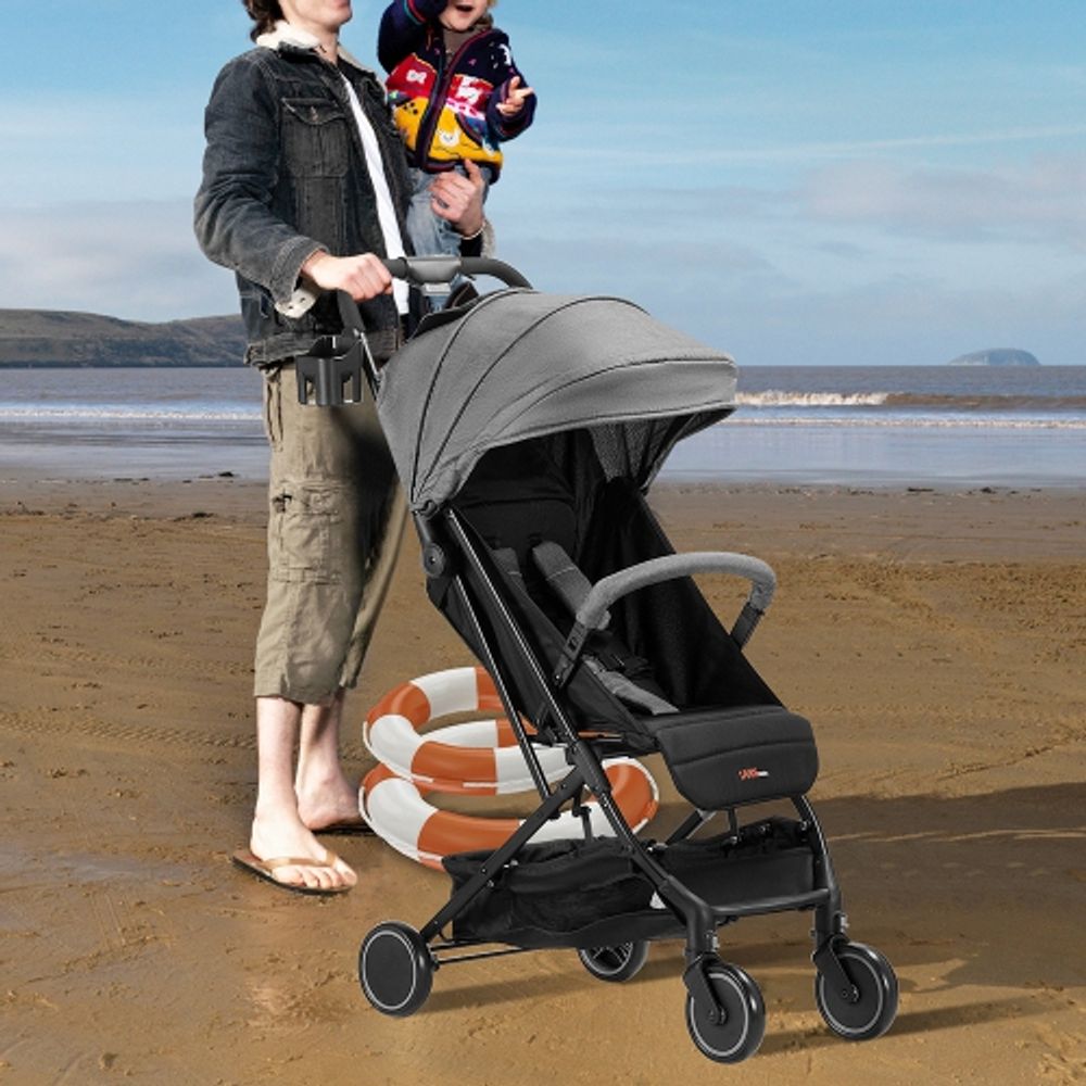 LIVINGBASICS 2 in 1 Convertible Baby Stroller Foldable Compact