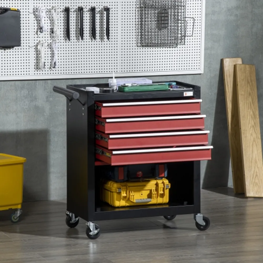 4 drawer tool chest hot sale on wheels