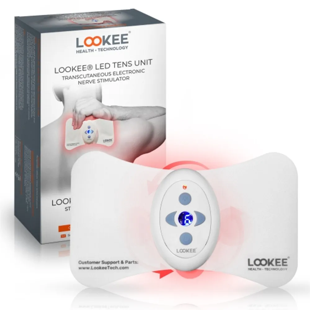 LOOKEE LED TENS Unit Muscle Stimulator With Red LED Light Therapy for Pain Relief TENS Machine and EMS Electronic Pulse Massager