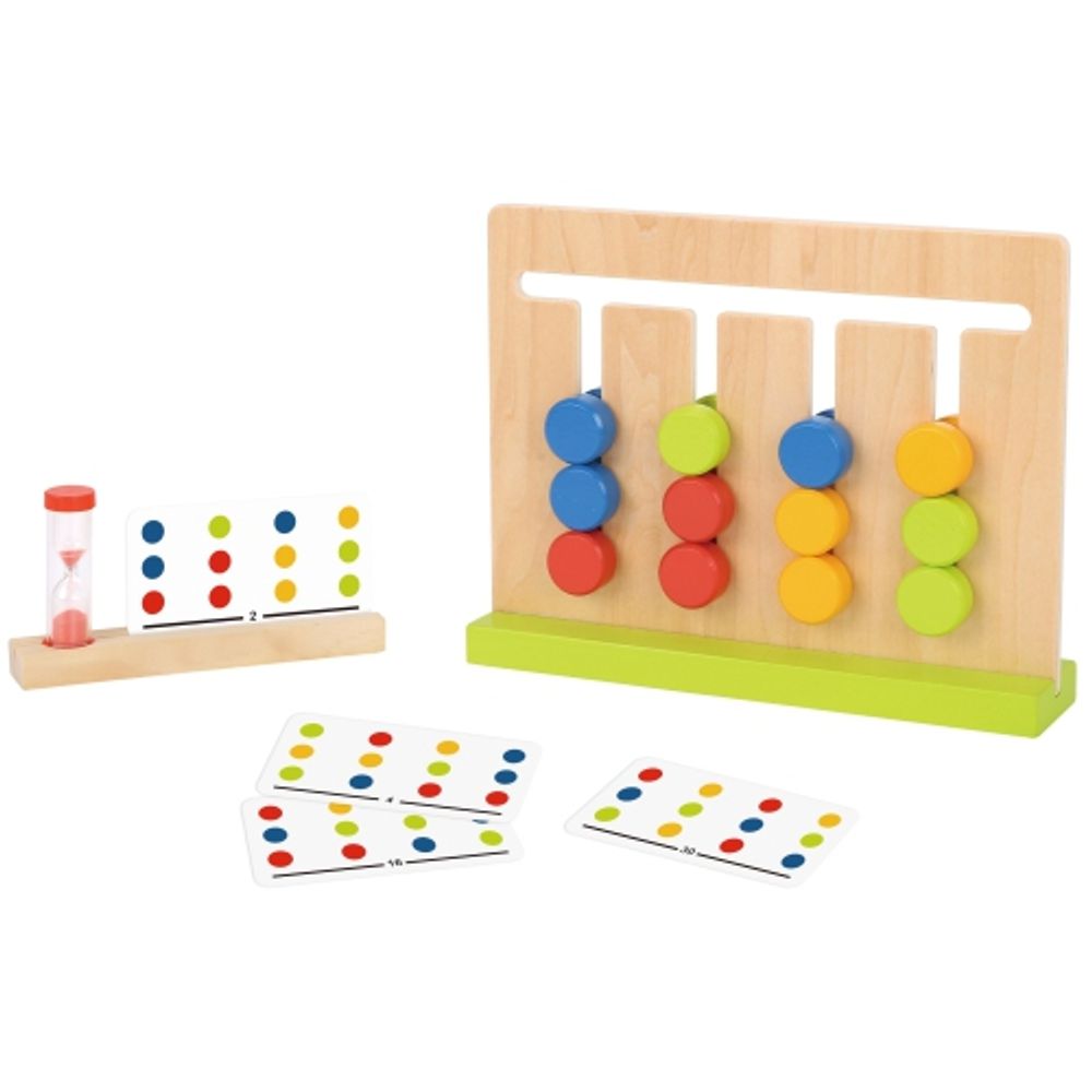 TOOKYLAND Wooden Slide Puzzle Board 18pcs Colour Matching Logic