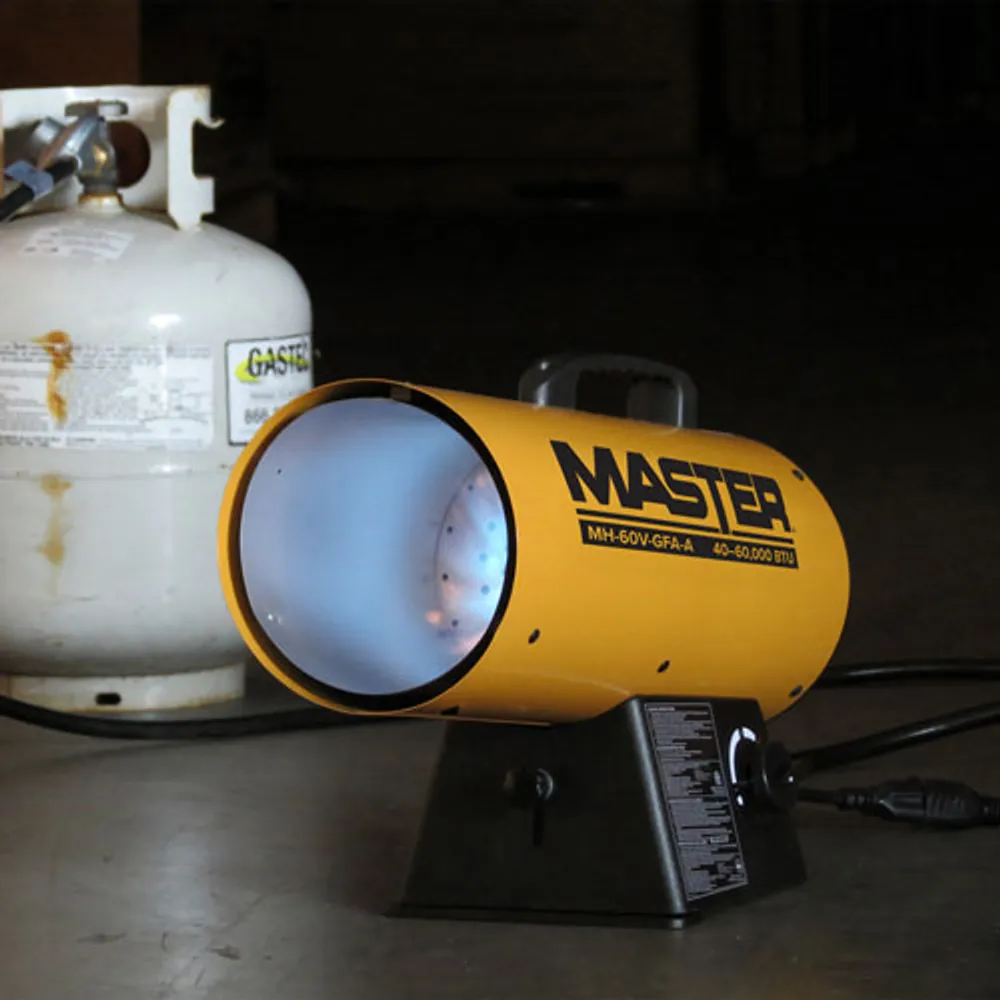 Master Propane Forced Air Torpedo Heater 60 000 BTU Yellow