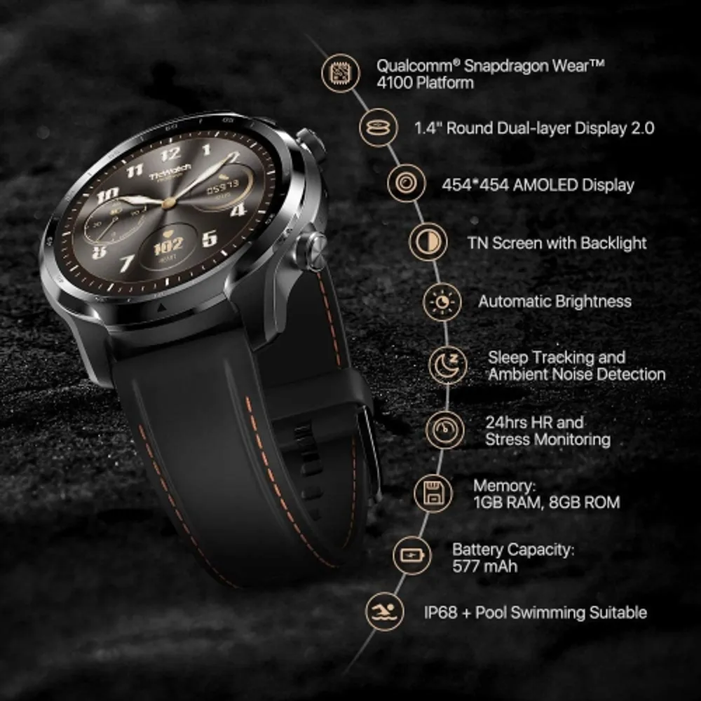 Ticwatch Pro 3 GPS Smartwatch for Men and Women Qualcomm