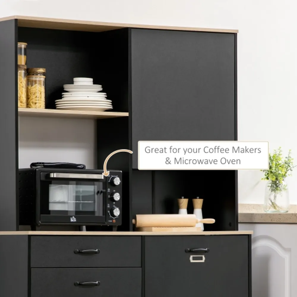 Homcom 71 shop microwave storage cabinet