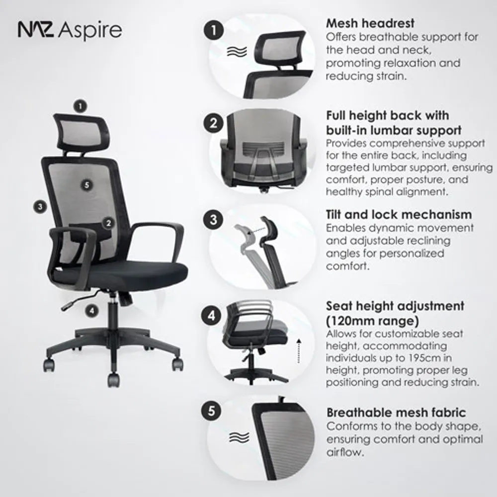 Aspire fabric office chair outlet
