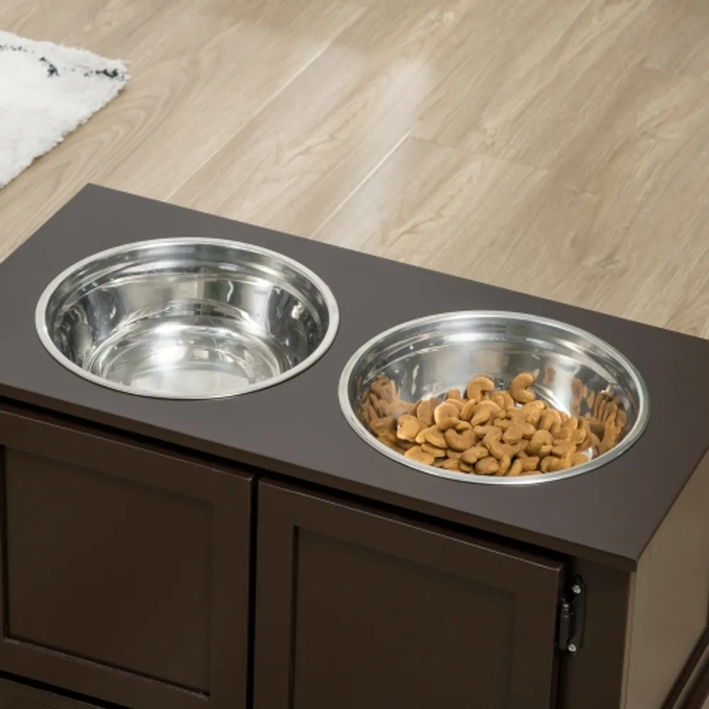 Dog food sales stand with storage