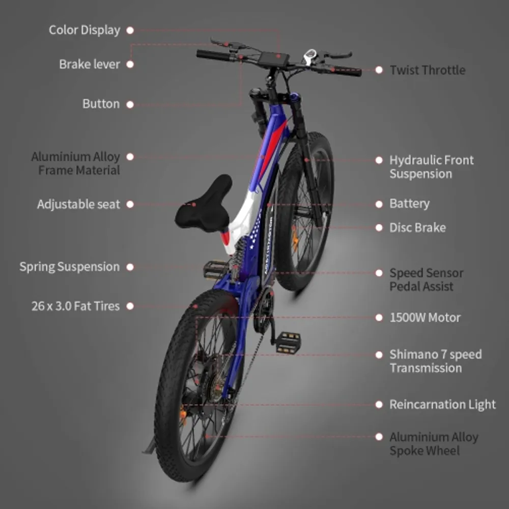 1500w electric mountain hotsell bike