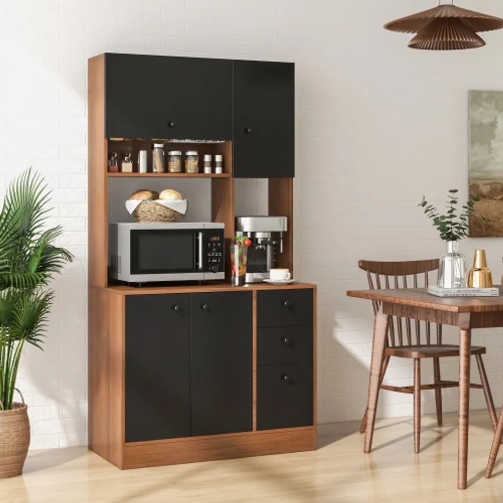 Tall kitchen buffet cabinet hot sale