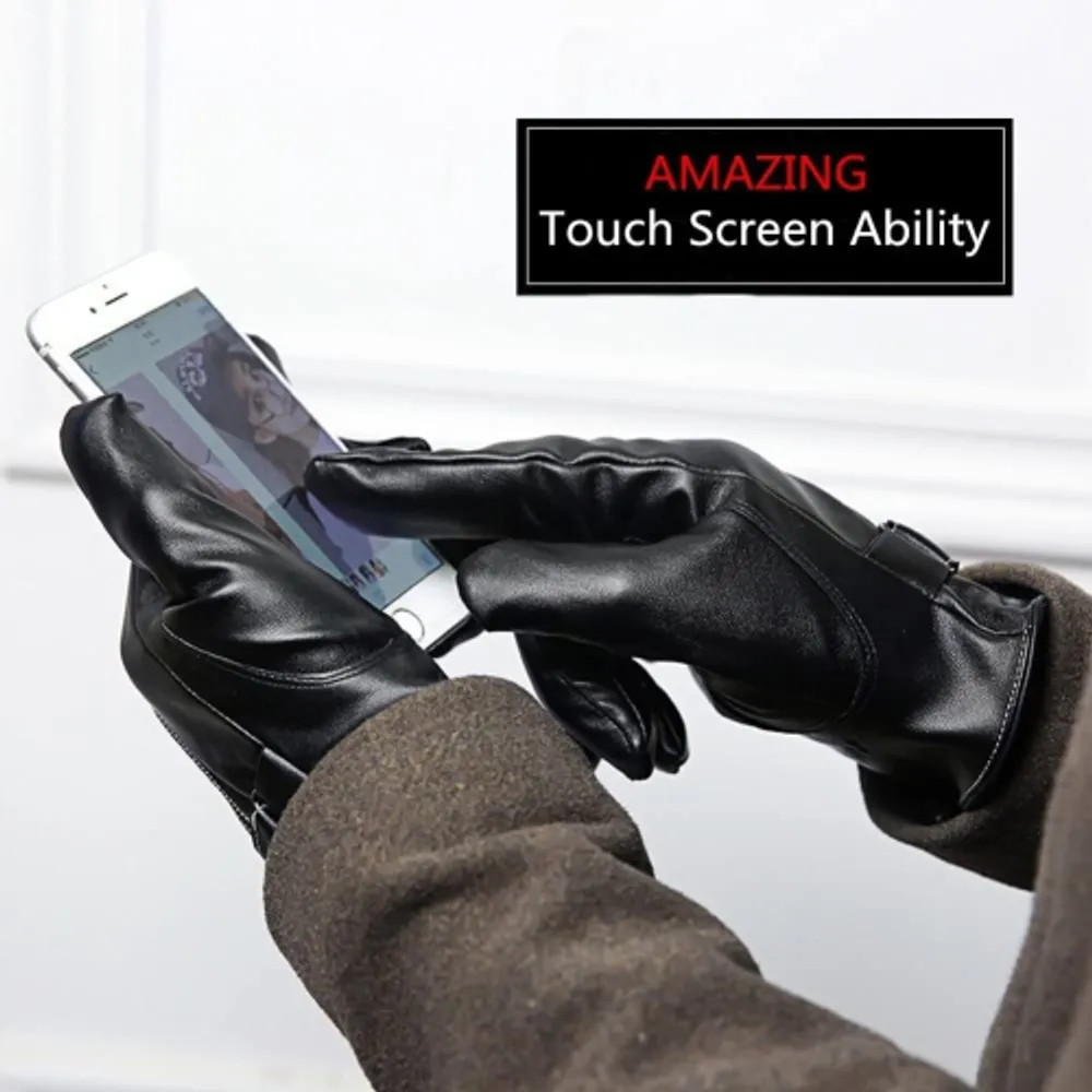 Mens leather gloves touch screen hotsell
