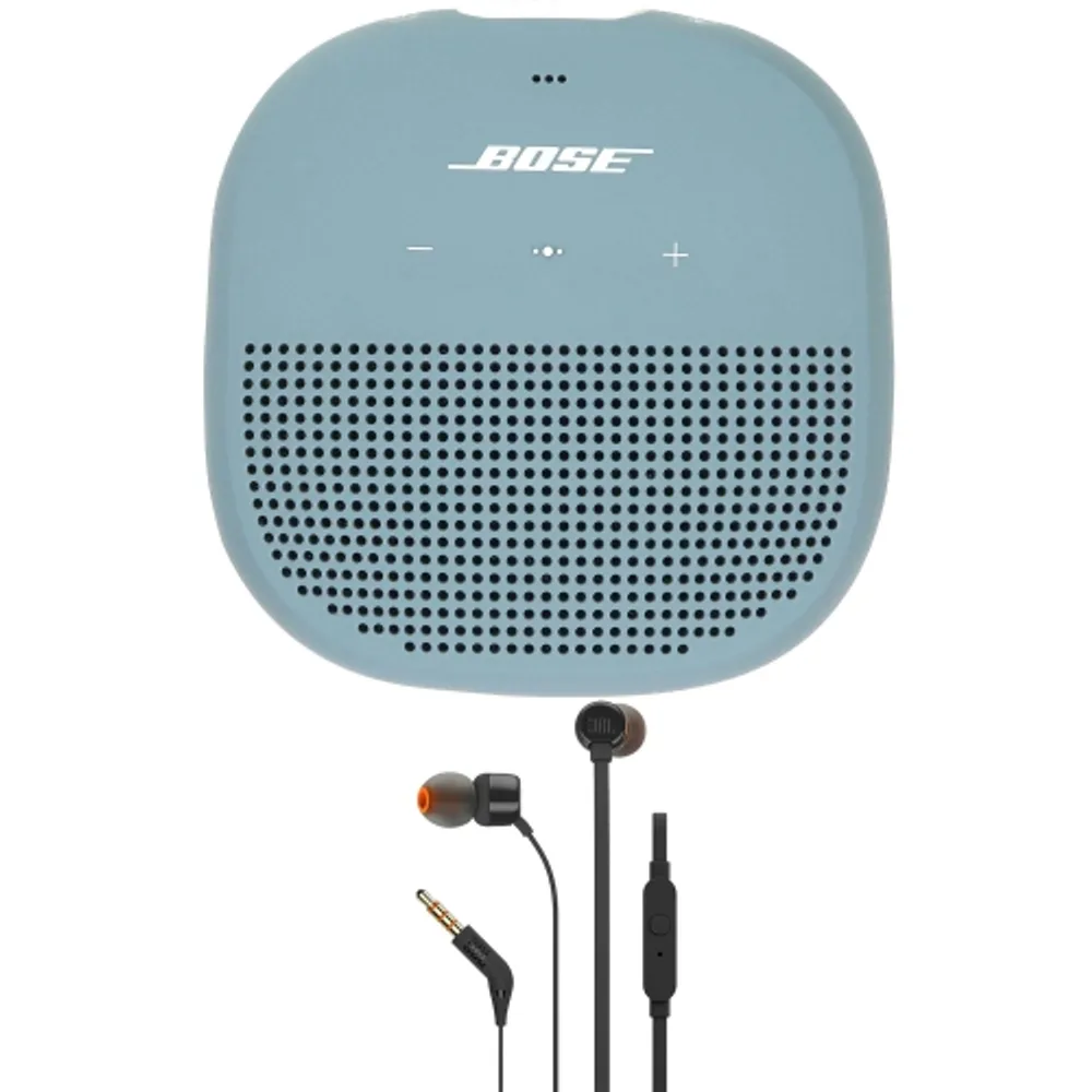 Bose Soundlink Micro Bluetooth Speaker Blue and JBL T110 in Ear