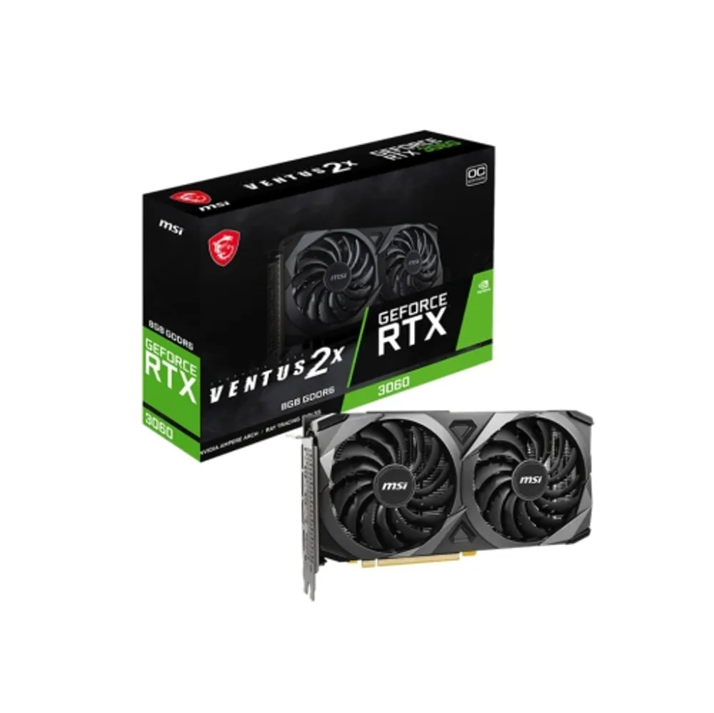 MSI RTX 3060 VENTUS 2X 8G OC, GDDR6 8G, PCIE 4.0, 128-bit, 8-pin x