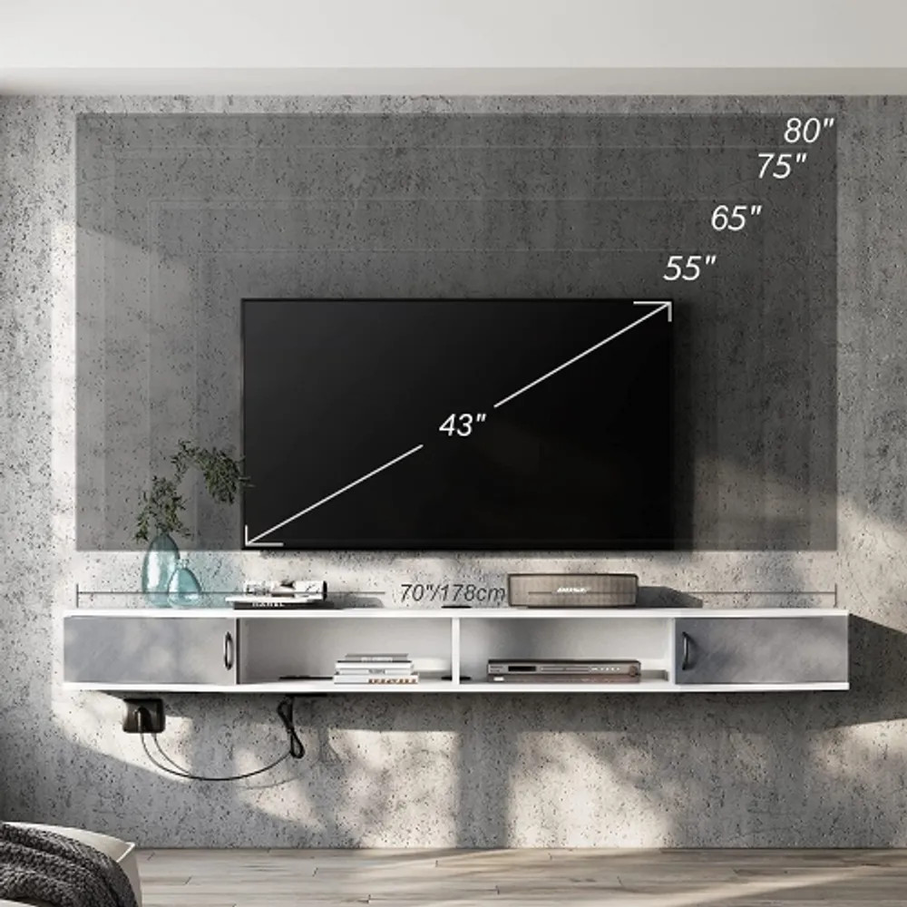 70 inch hotsell floating tv shelf