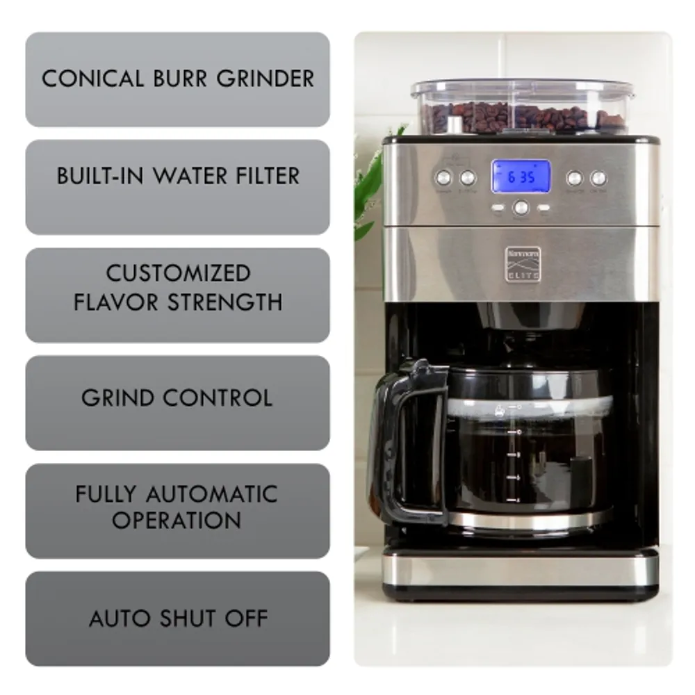 Kenmore Elite Grind and Brew Coffee Maker w/ Burr Grinder, 12 Cup