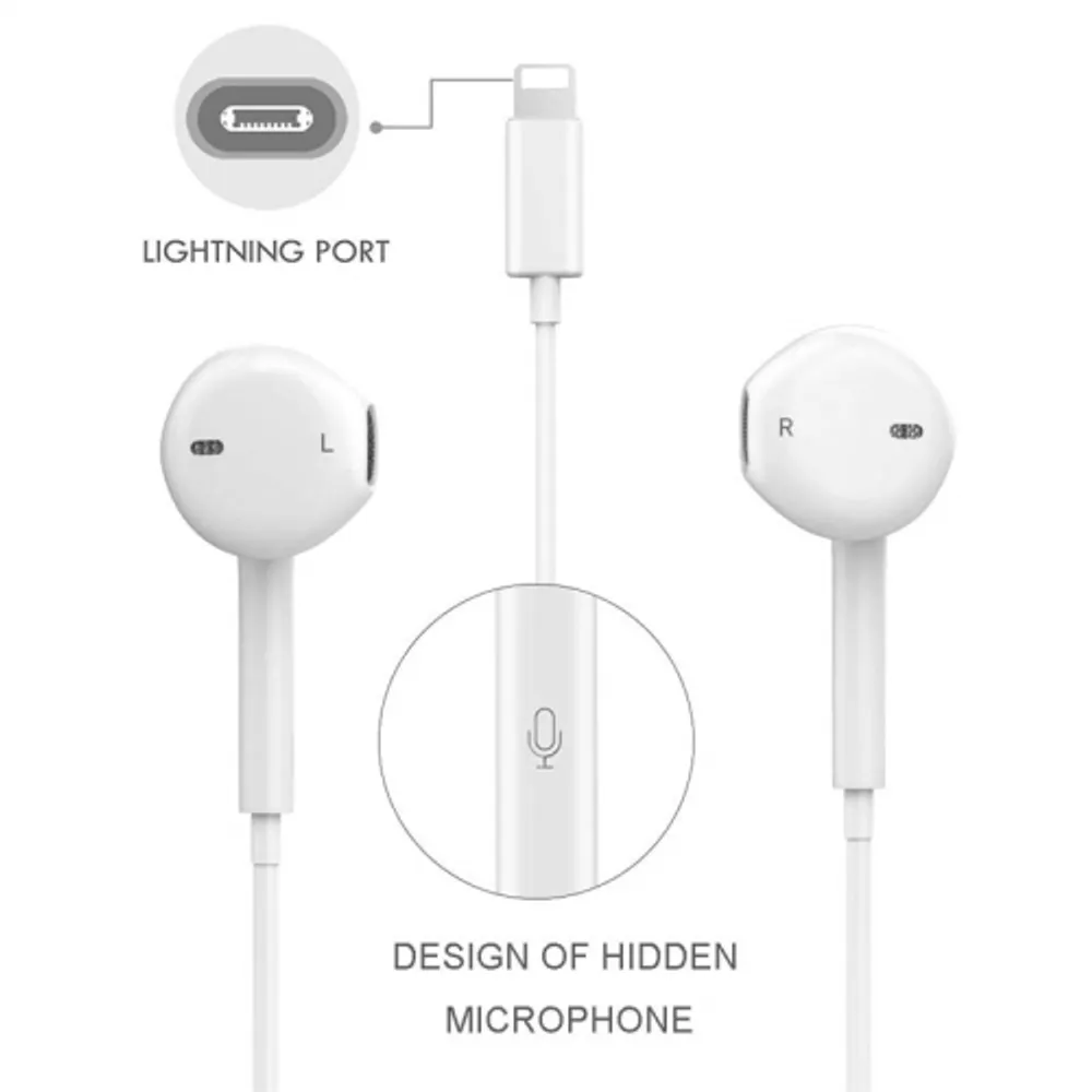 SUPERSHIELD Lightning Earphones Apple Earbuds Lightning Connector