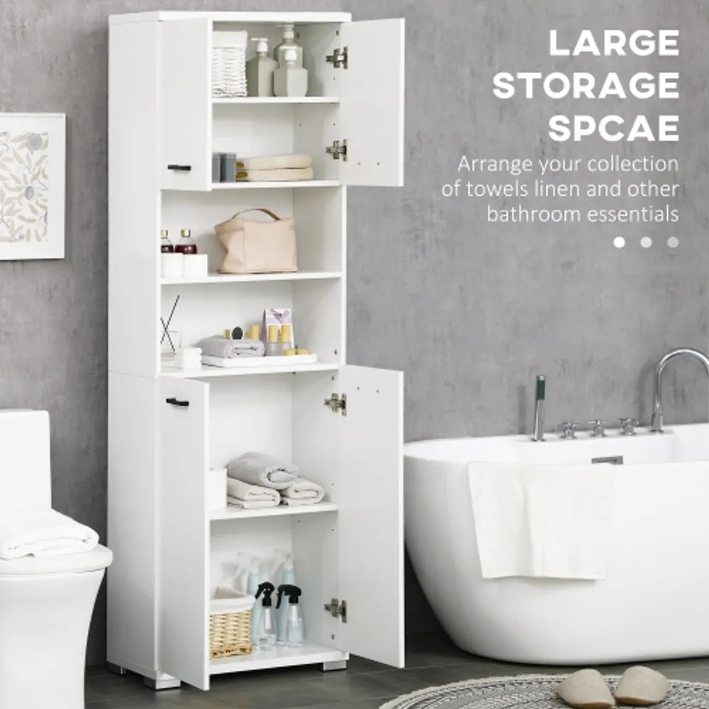 Kleankin Tall Bathroom Storage Cabinet Freestanding Bathroom