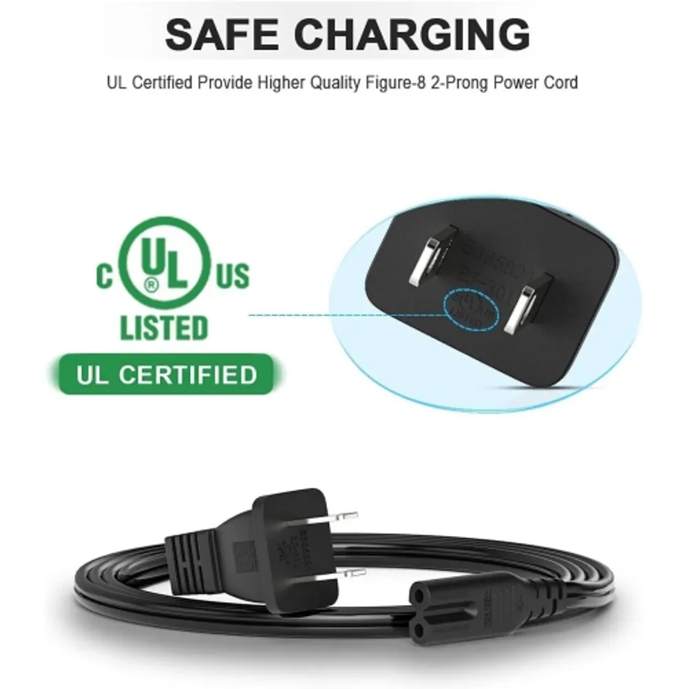 ISTAR AC Power Cord Compatible Sony PS3 Slim PS4 Slim