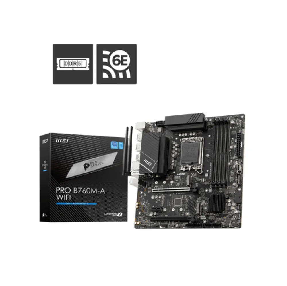 MSI PRO B760M-A WiFi ProSeries Motherboard (Supports 12th/13th Gen