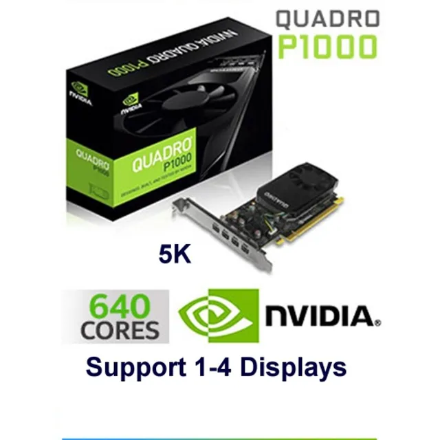 NVIDIA Refurbished (Good) 4.0GB Nvidia Quadro P1000 4K/5K Quad