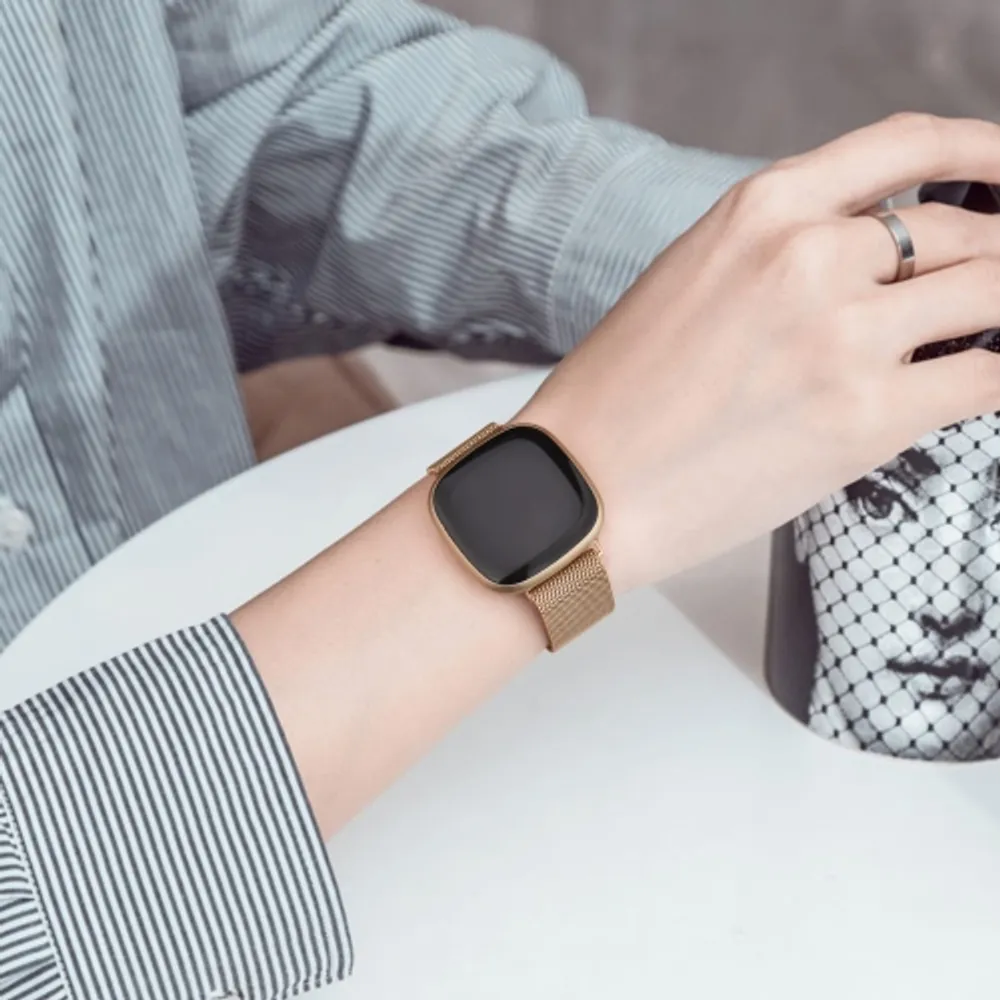 Fitbit versa stainless steel mesh sale
