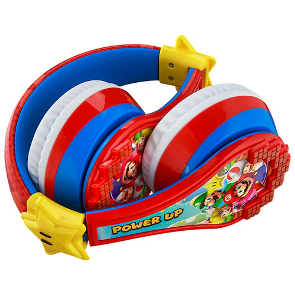 KIDdesigns Super Mario Over Ear Bluetooth Kids Headphones Multi