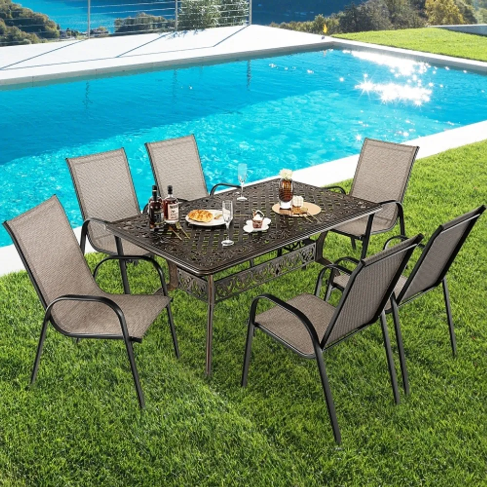 Cosco outdoor living paloma steel patio dining discount table